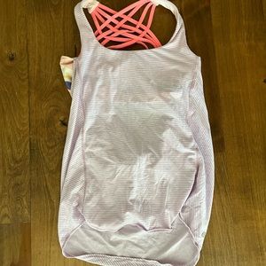 Lululemon tank purple striped strappy size 6 women’s